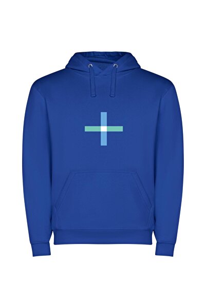 iLovePrints Healing Plus Cross X Φούτερ με κουκούλα σε χρώμα Μπλε
