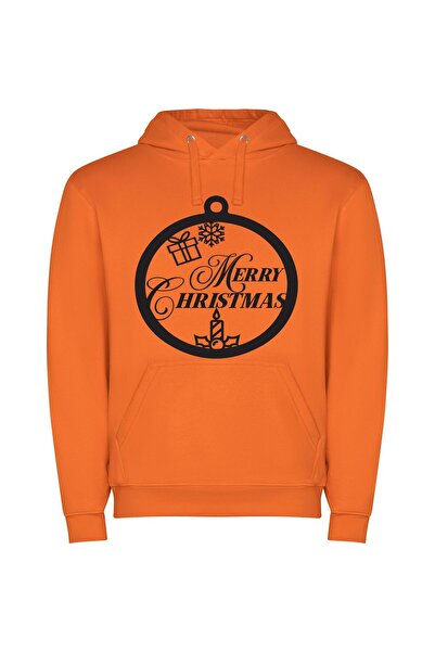 iLovePrints Elegant Monochrome Holiday Decor Φούτερ με κουκούλα σε χρώμα Πορτ...