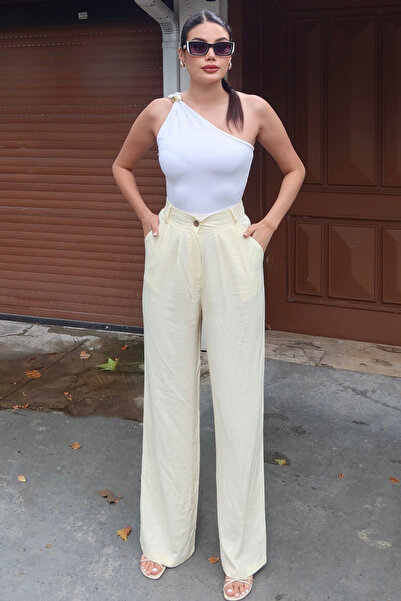KECHİ WOMAN Linen Fabric Palazzo Summer Trousers