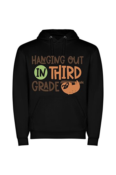 iLovePrints Trendy Unedited Third Grade Φούτερ με κουκούλα σε χρώμα Μαύρο