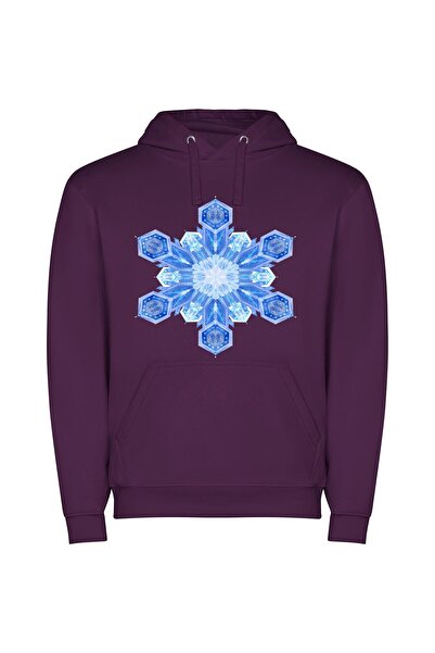 iLovePrints Frozen Fractal Elegance Φούτερ με κουκούλα σε χρώμα Μωβ