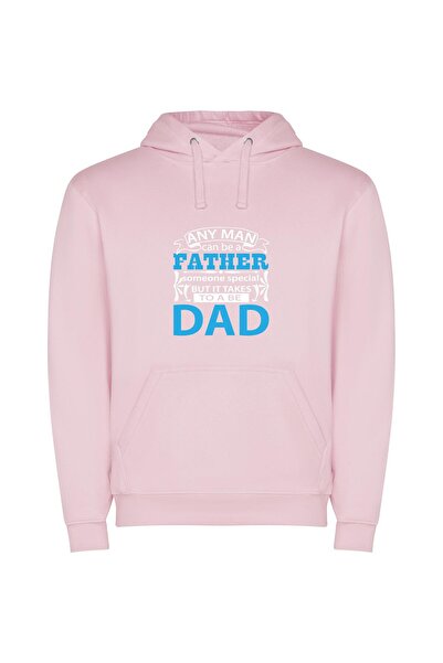 iLovePrints Super Dad Φούτερ με κουκούλα σε χρώμα Ροζ