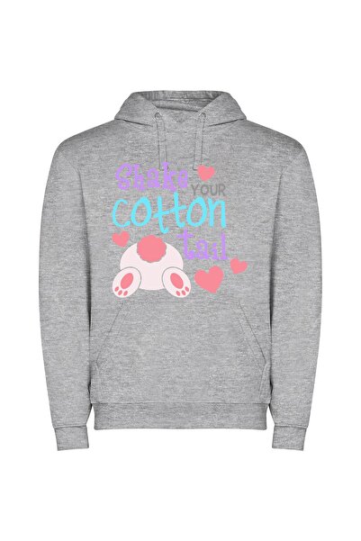iLovePrints Fancy Fabulous Furry Tails Φούτερ με κουκούλα σε χρώμα Γκρι