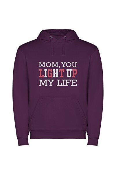 iLovePrints Mom's Radiant Glow Φούτερ με κουκούλα σε χρώμα Μωβ