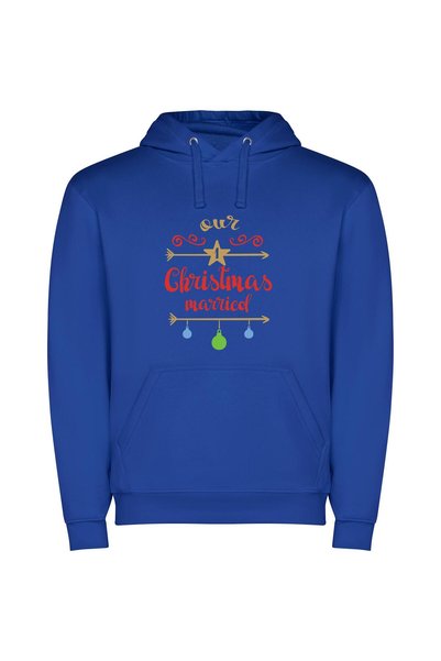 iLovePrints Charming Christmas Delight Φούτερ με κουκούλα σε χρώμα Μπλε