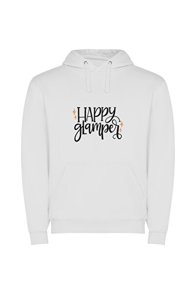 iLovePrints Glamper's Inked Euphoria Φούτερ με κουκούλα σε χρώμα Λευκό