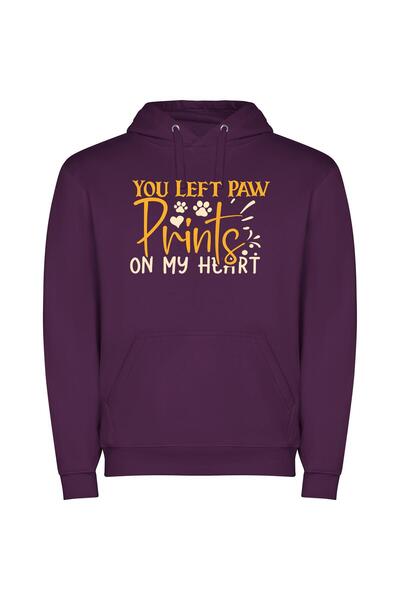 iLovePrints Premium Paw Print Collection Φούτερ με κουκούλα σε χρώμα Μωβ