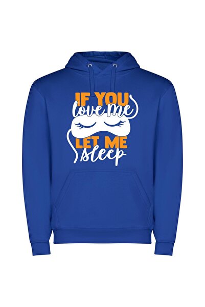 iLovePrints Orange Letters: Dressing Harmony Φούτερ με κουκούλα σε χρώμα Μπλε