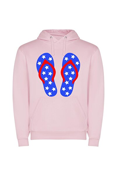iLovePrints Stellar Patriot Flip-Flops Φούτερ με κουκούλα σε χρώμα Ροζ