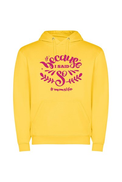 iLovePrints Momslife Apology: Sassy Slice Φούτερ με κουκούλα σε χρώμα Κίτρινο
