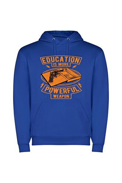 iLovePrints Firepower and Knowledge Φούτερ με κουκούλα σε χρώμα Μπλε