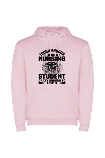 iLovePrints Nursing: Tough & Passionate Φούτερ με κουκούλα σε χρώμα Ροζ