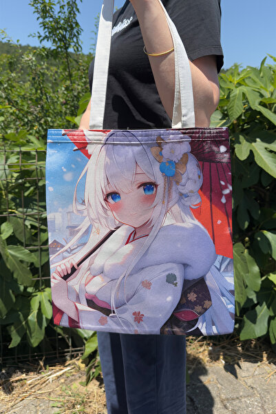 ZipZap حقيبة قماشية مطبوعة على الوجهين من Azur Lane V3، لعبة فيديو للكمبيوتر