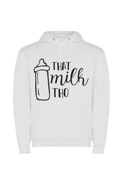 iLovePrints Exquisite Milkshake Harmony Φούτερ με κουκούλα σε χρώμα Λευκό