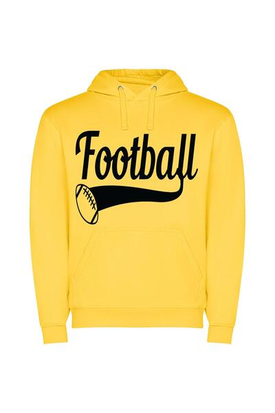 iLovePrints BoldBall Football Logo Φούτερ με κουκούλα σε χρώμα Κίτρινο