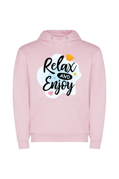 iLovePrints Blissful Blue Retreat Φούτερ με κουκούλα σε χρώμα Ροζ