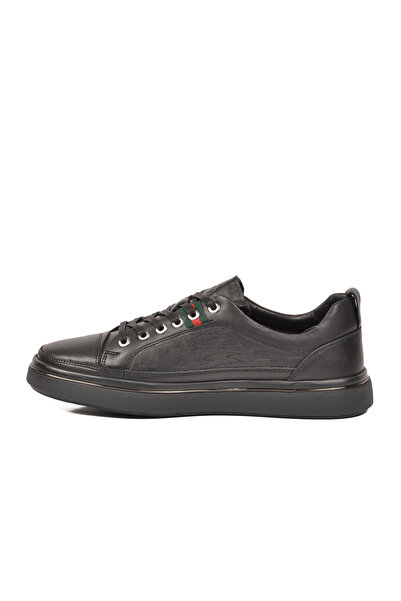 Voyager Black Genuine Leather Men's Casual Sneaker Memory Sole Daily Shoes M6...