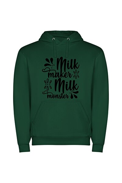 iLovePrints Milk Mania Φούτερ με κουκούλα σε χρώμα Πράσινο