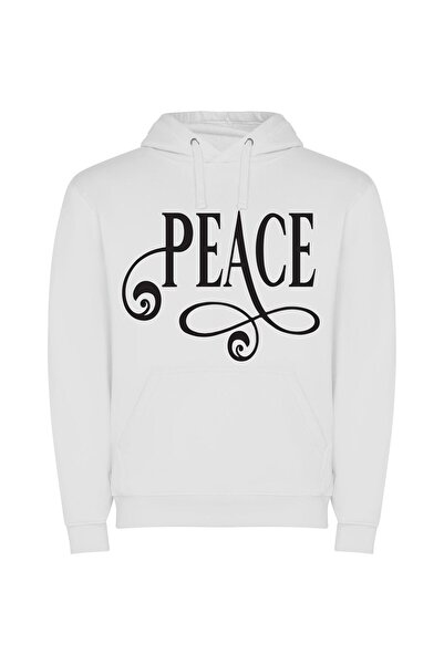 iLovePrints Serenity in Monochrome Φούτερ με κουκούλα σε χρώμα Λευκό