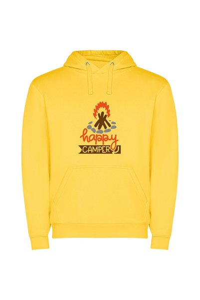iLovePrints Blissful Campfire Serenade Φούτερ με κουκούλα σε χρώμα Κίτρινο