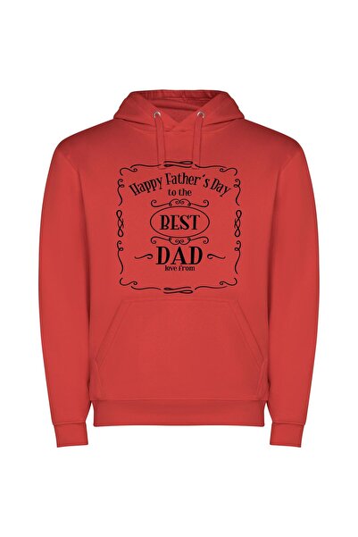 iLovePrints Dads Reign Supreme, Ever! Φούτερ με κουκούλα σε χρώμα Κόκκινο