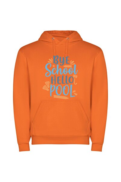 iLovePrints School's Out, Pool's In Φούτερ με κουκούλα σε χρώμα Πορτοκαλί