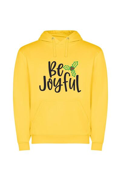 iLovePrints Joyful Signage Bliss Φούτερ με κουκούλα σε χρώμα Κίτρινο