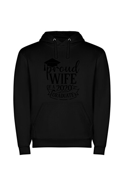 iLovePrints Graduate's Wife: Radiant Pride Φούτερ με κουκούλα σε χρώμα Μαύρο