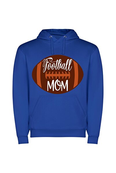 iLovePrints Fancy Football Mom's Ball Φούτερ με κουκούλα σε χρώμα Μπλε