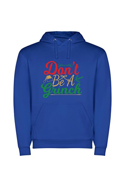 iLovePrints Festive Grinch: Holiday Edition Φούτερ με κουκούλα σε χρώμα Μπλε