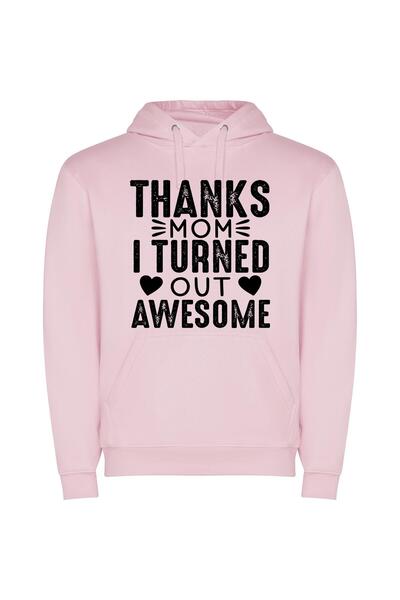 iLovePrints Monochromatic Gratitude: Thanks, Mom! Φούτερ με κουκούλα σε χρώμα...