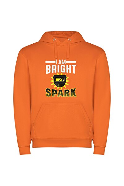 iLovePrints Radiant Spark Circuitry Φούτερ με κουκούλα σε χρώμα Πορτοκαλί