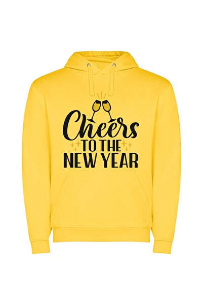 iLovePrints Sparkling Countdown to 2018 Φούτερ με κουκούλα σε χρώμα Κίτρινο