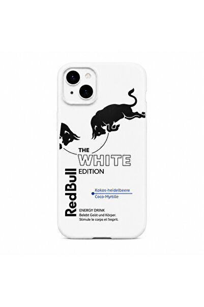 Genel Markalar İphone 13 Pro Red Bull White Edition Desenli Mat Silikon Telef...
