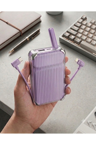 Salsepetial Powebak 10000 mAh 22.5W Koruma Kılıflı Entegre Kablolu Hızlı Şarj...