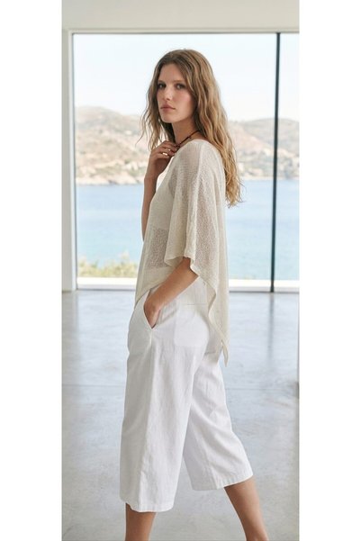 CebeTriko Summer Women's Asymmetrical Transparent Knitwear Cape Shawl Poncho Top