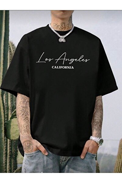 TİMİSİVA LOS ANGELES ŠTAMPANA Unisex Oversize majica kratkih rukava sa okrugl...