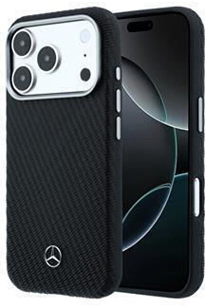 MERCEDES Benz Πίσω Κάλυμμα Συνθετικό Δέρμα / Δέρμα Μαύρο (iPhone 17 Pro Max)
