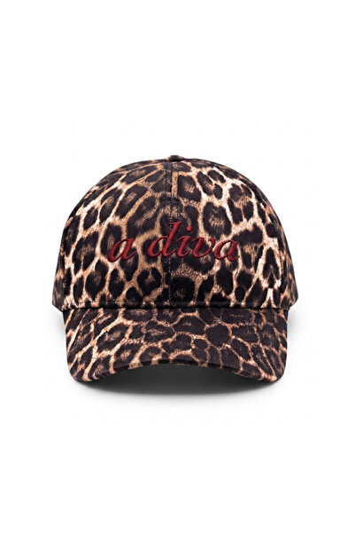 Tresore ''A Di̇va'' Embroidered Leopard Pattern Hat /''A Di̇va'' Embroidered ...