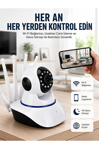 Epilons Next-gen motorized 1080p wifi camera with led illumination and 5 ante...
