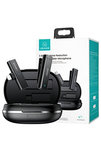 Usams Microfon wireless tip cravată pentru iPhone 11 12 13 14 cu conector Lig...