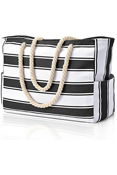 GENERAL Beach Bags for Women, Large Waterproof Beach Tote Bag with Zipper Bea...