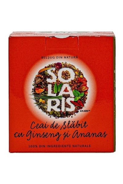 SOLARIS Ceai de Slabit cu Ginseng si Ananas 20 plicuri, 250ml