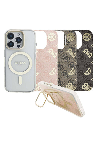 Guess Case with ring compatible with iPhone 16 Pro, MagSafe/Magnetic, polycar...