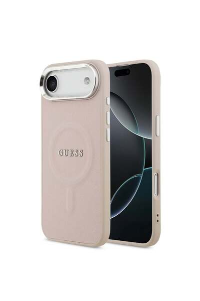 Guess Case compatible with iPhone 17 Air, MagSafe/Magnetic, leather, Pink - pink