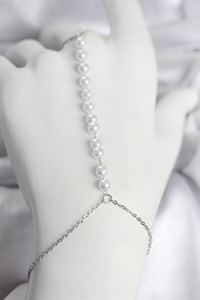 Epilons 316L Steel Silver Color Row of Pearls Model Women's Shahmeran