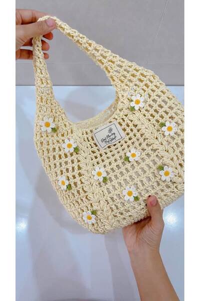 ARTTMACRAME حقيبة نسائية محبوكة يدويًا