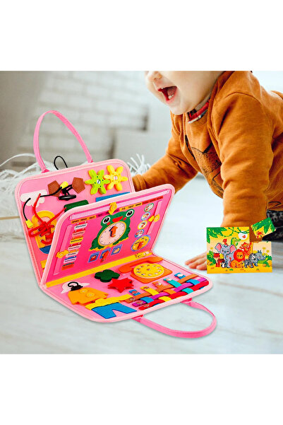 Generic Montessori Aktivite Çantası - Pembe (1-3 Yaş) | 20 Eğitici Oyun - 4 S...
