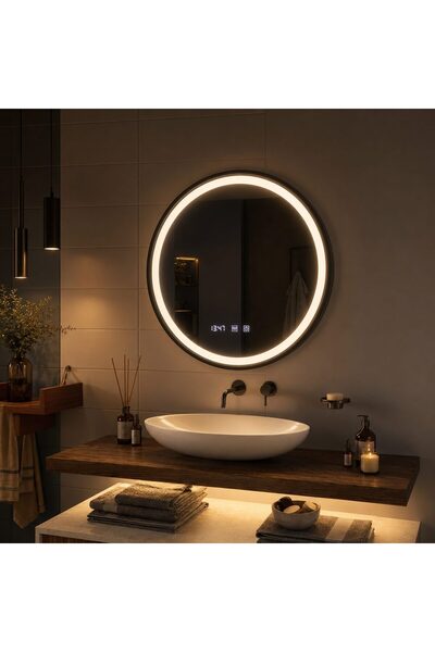 SOHO Oglinda LED Touch NOVARA Sistem Dezaburire, Ceas si Temperatura 60 cm Ra...