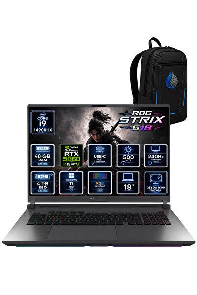ASUS ROG Strix G18 Intel Core i9-14900HX 40 GB DDR5 4 TB SSD RTX 5060 8 GB 18...